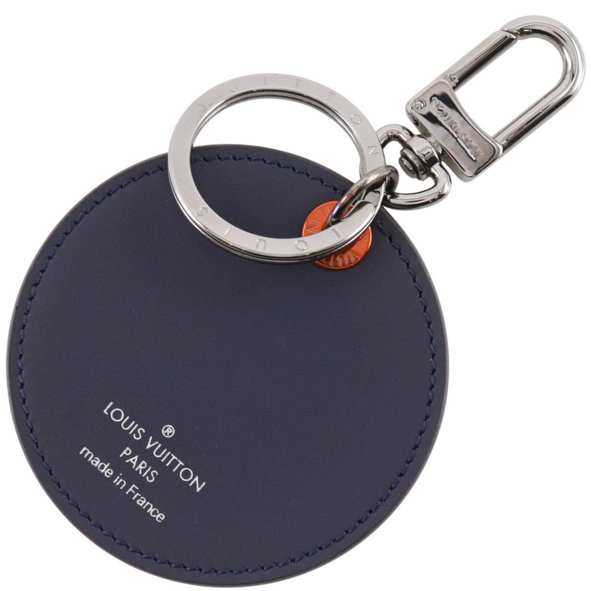 Louis Vuitton Round Illustre Keychain Limited Edition Upside Down Monogram Ink Black Leather Charms And Keychains Accessory (Pre-Owned)