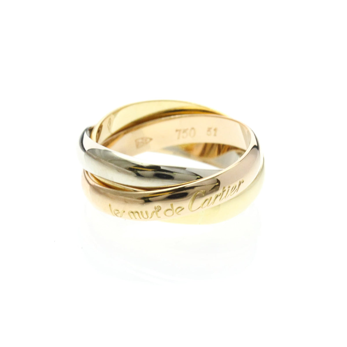 Cartier Trinity 18K Tricolor Gold Gold Gold Ring Jewelry (Pre-Owned)