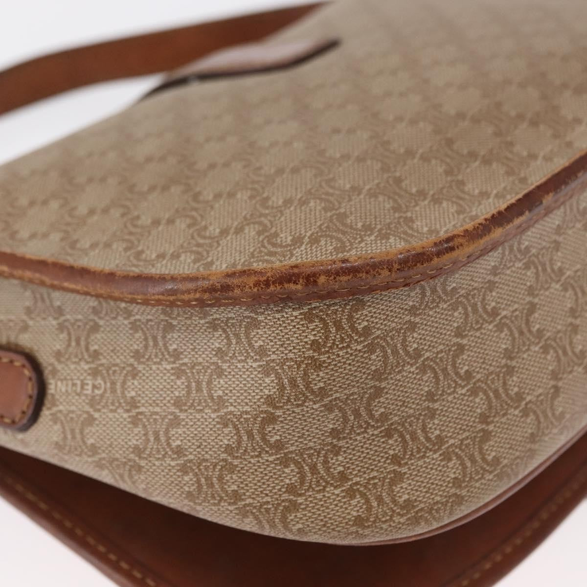 Celine Vintage Macadam Canvas And Leather Beige Canvas Shoulder Bag Bag (Pre-Owned)