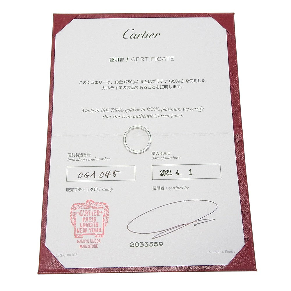 Cartier C De Cartier Wedding Band Platinum With Diamond Silver Platinum Ring Jewelry (Pre-Owned)