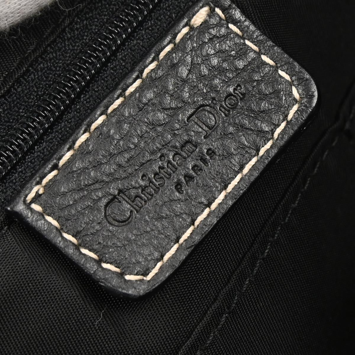 Christian Dior Vintage Leather Black Leather Handbag (Pre-Owned)