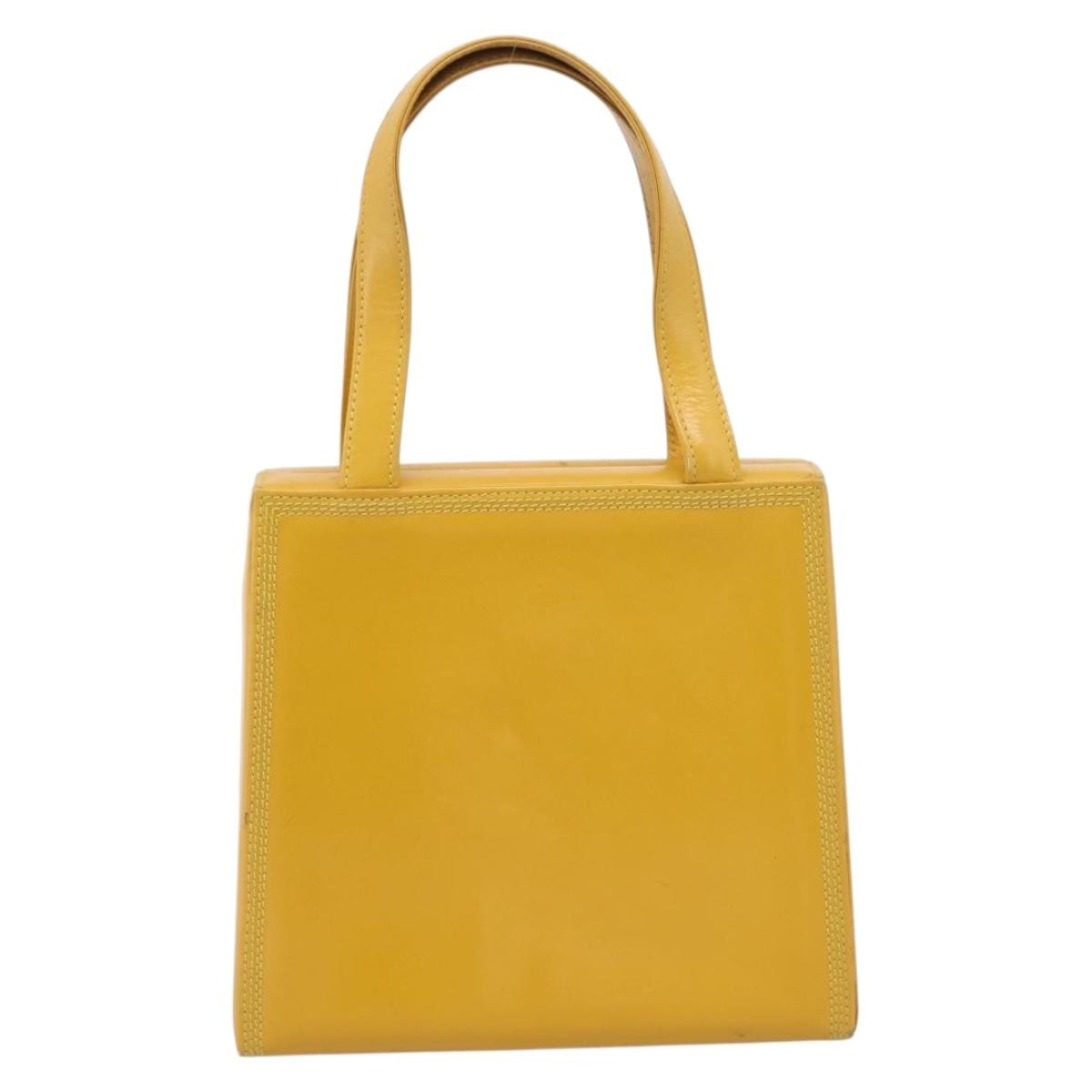 Loewe Vintage Square Tote Leather Yellow Leather Tote Bag Bag (Pre-Owned)
