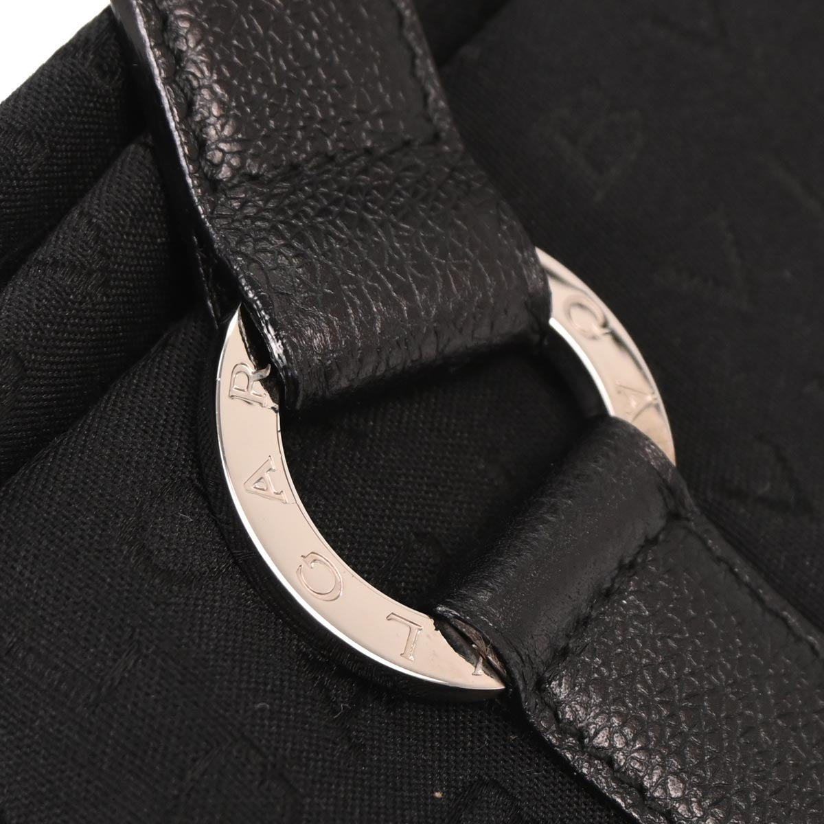 Bvlgari Logomania Canvas Black Canvas Handbag (Pre-Owned)