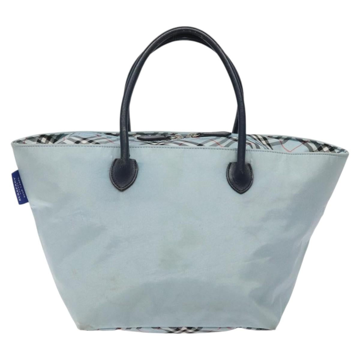 Burberry Nova Check Blue Label Nylon Blue Nylon Handbag (Pre-Owned)