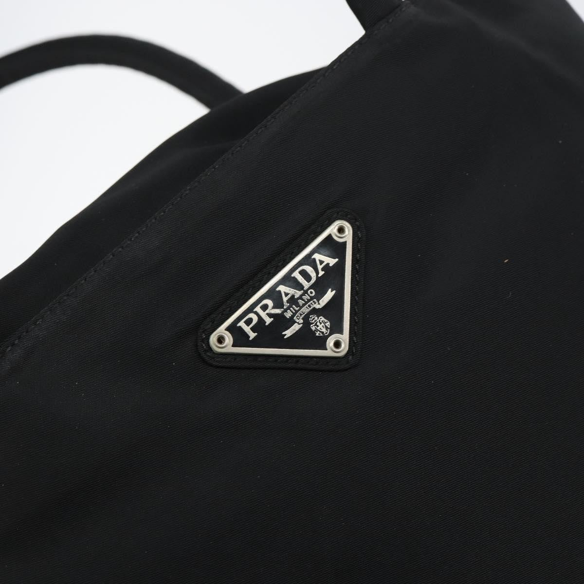 Prada Vintage Zip Tessuto Black Nylon Tote Bag Bag (Pre-Owned)