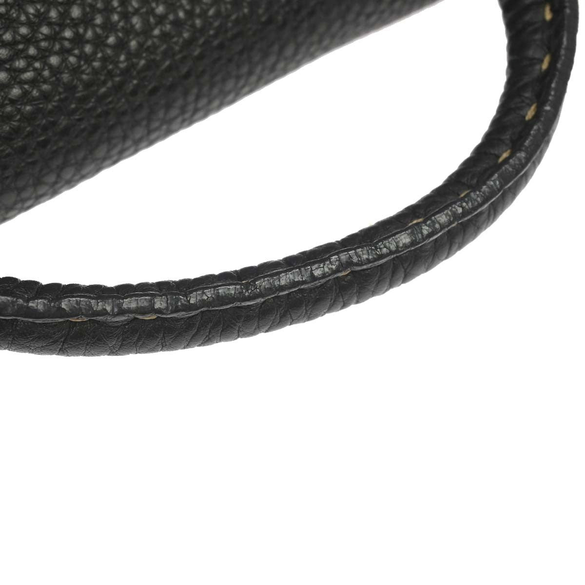 Fendi Selleria Frame Doctor Leather Black Leather Handbag (Pre-Owned)