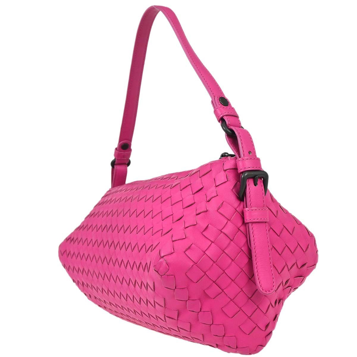 Bottega Veneta Intrecciato Leather Pink Leather Handbag (Pre-Owned)
