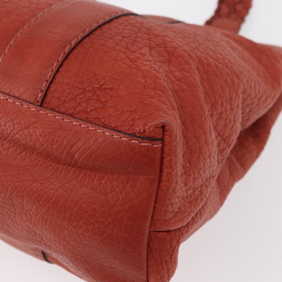 Gucci Vintage Bamboo Handle Leather Red Leather Handbag (Pre-Owned)