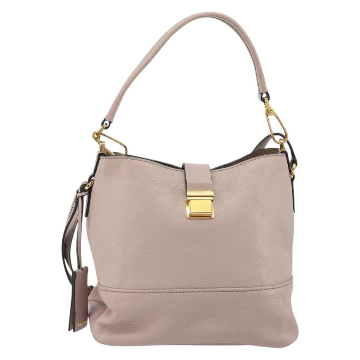 Miu Miu Madras Convertible Hobo Leather Pink Leather Shoulder Bag Bag (Pre-Owned)