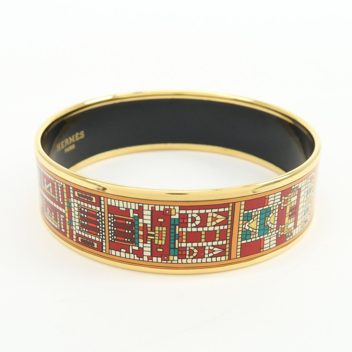 Hermes Caleche Bangle Enamel Gold Gold_Plated Bracelet Jewelry (Pre-Owned)