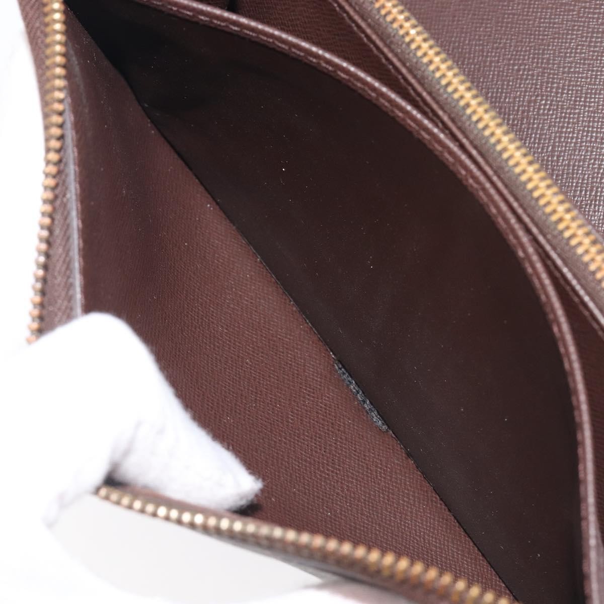 Louis Vuitton Zippy Organizer Damier Brown Canvas Wallets Accessory (Pre-Owned)