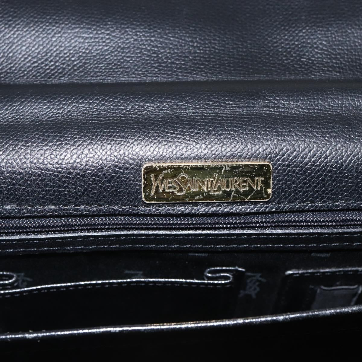 Saint Laurent Handbag Leather Black Leather Handbag (Pre-Owned)
