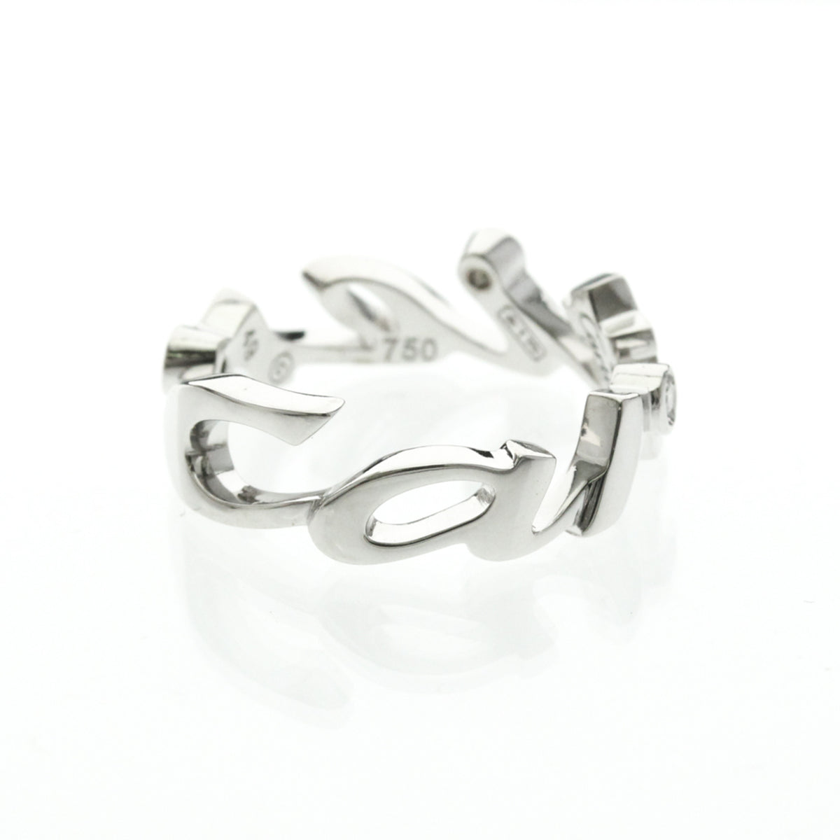 Cartier Signature 18K White Gold Silver White_Gold Ring Jewelry (Pre-Owned)
