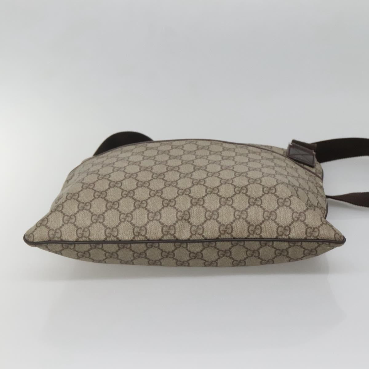 Gucci Zip Top Messenger Gg Coated Canvas Beige Canvas Shoulder Bag Bag (Pre-Owned)