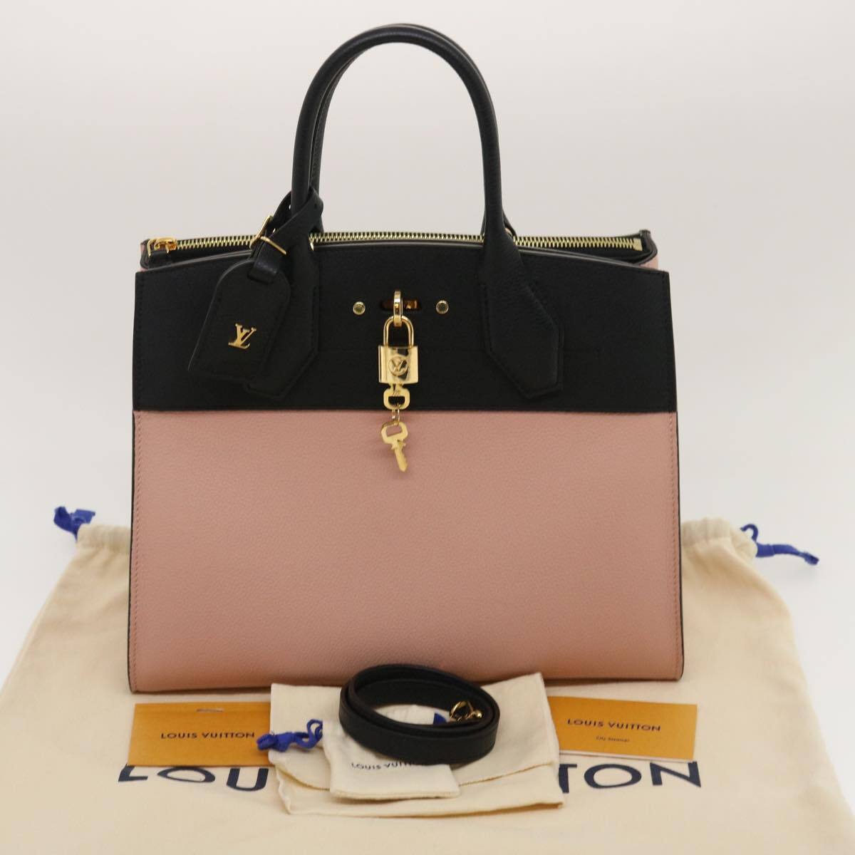 Louis Vuitton City Steamer Leather Pink Leather Bag (Pre-Owned)