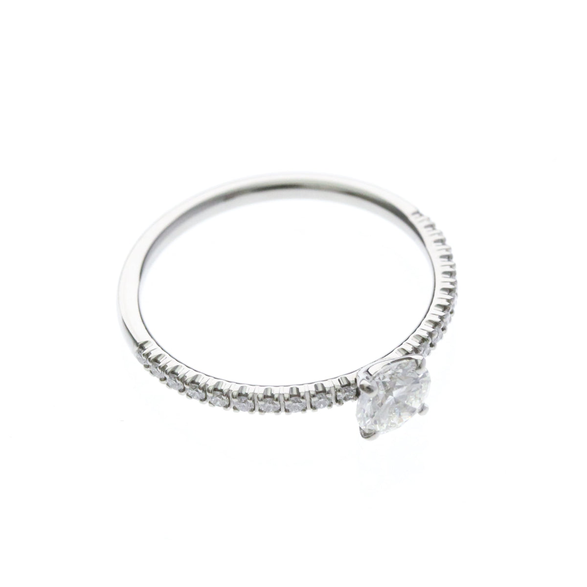 Cartier Etincelle De Cartier Solitaire Platinum With Rbc Diamond And Pave Diamonds G/Vs1 Silver Platinum Ring Jewelry (Pre-Owned)