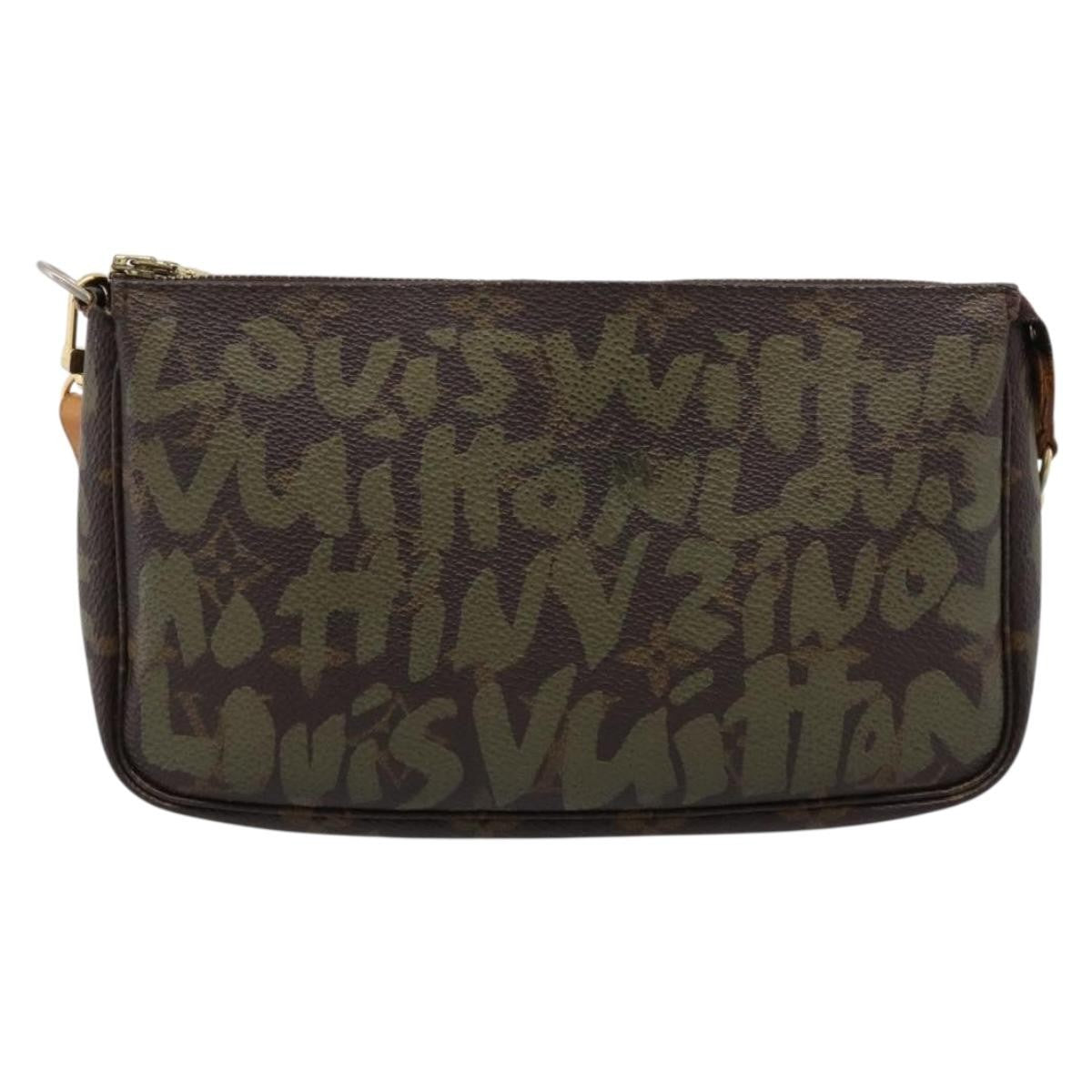 Louis Vuitton Pochette Accessoires Limited Edition Monogram Graffiti Khaki Canvas Clutche & Pouche Bag (Pre-Owned)