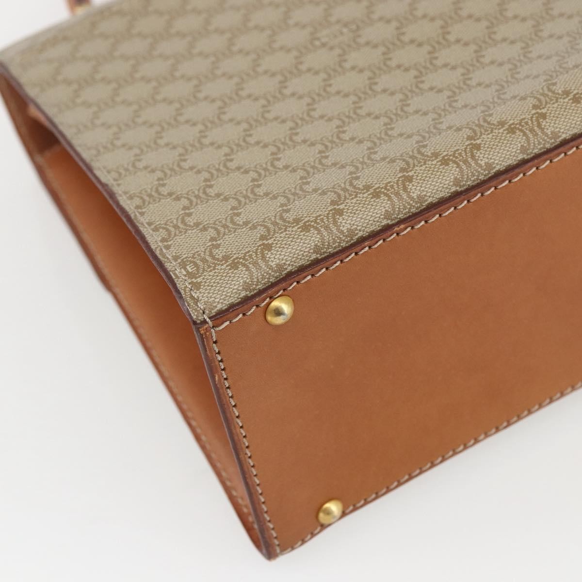 Celine Vintage Macadam Canvas And Leather Beige Canvas Handbag (Pre-Owned)