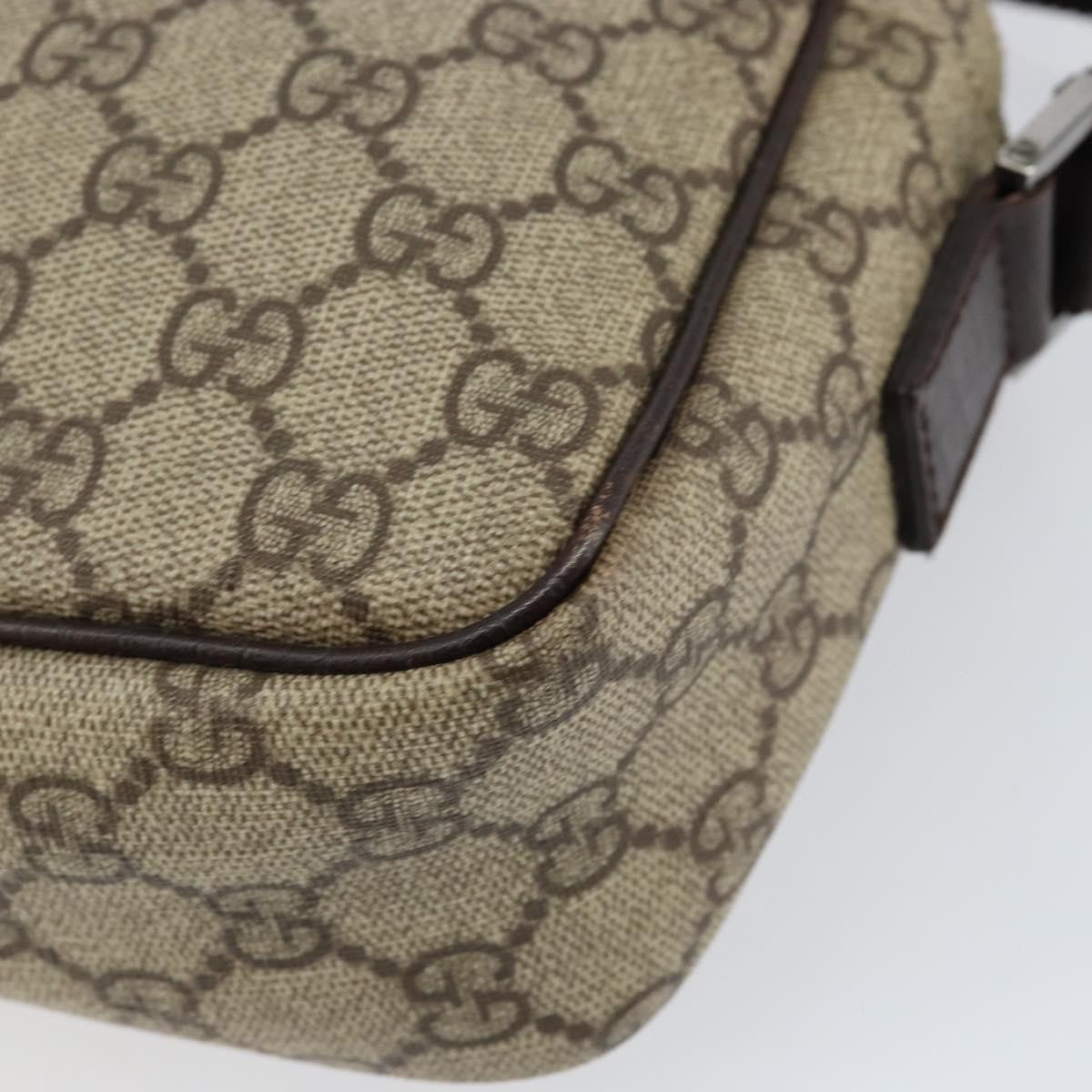 Gucci Front Zip Gg Coated Canvas With Leather Beige Canvas Crossbody Bag Bag (Pre-Owned)