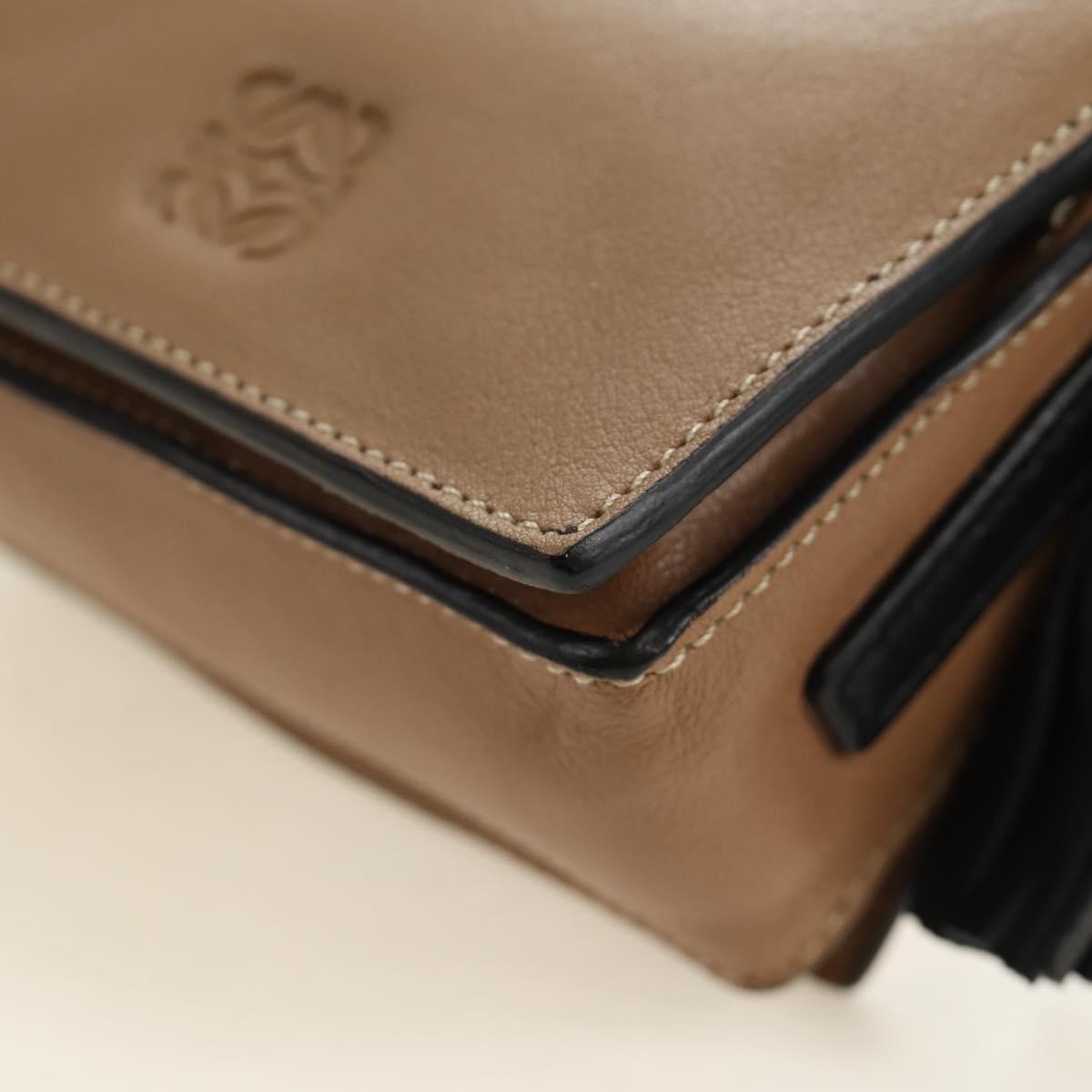 Loewe Shoulder Bag Leather Brown Leather Shoulder Bag Bag (Pre-Owned)