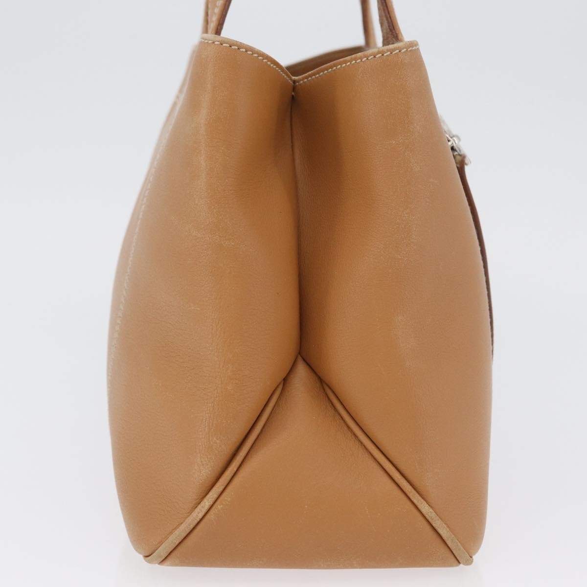 Salvatore Ferragamo Vintage Leather Beige Leather Handbag (Pre-Owned)