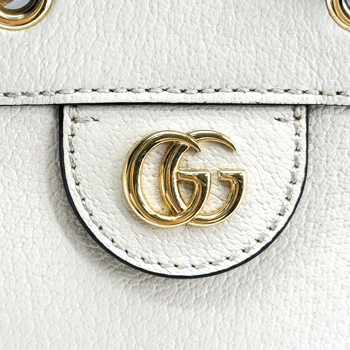 Gucci Ophidia Bucket Leather White Leather Handbag (Pre-Owned)