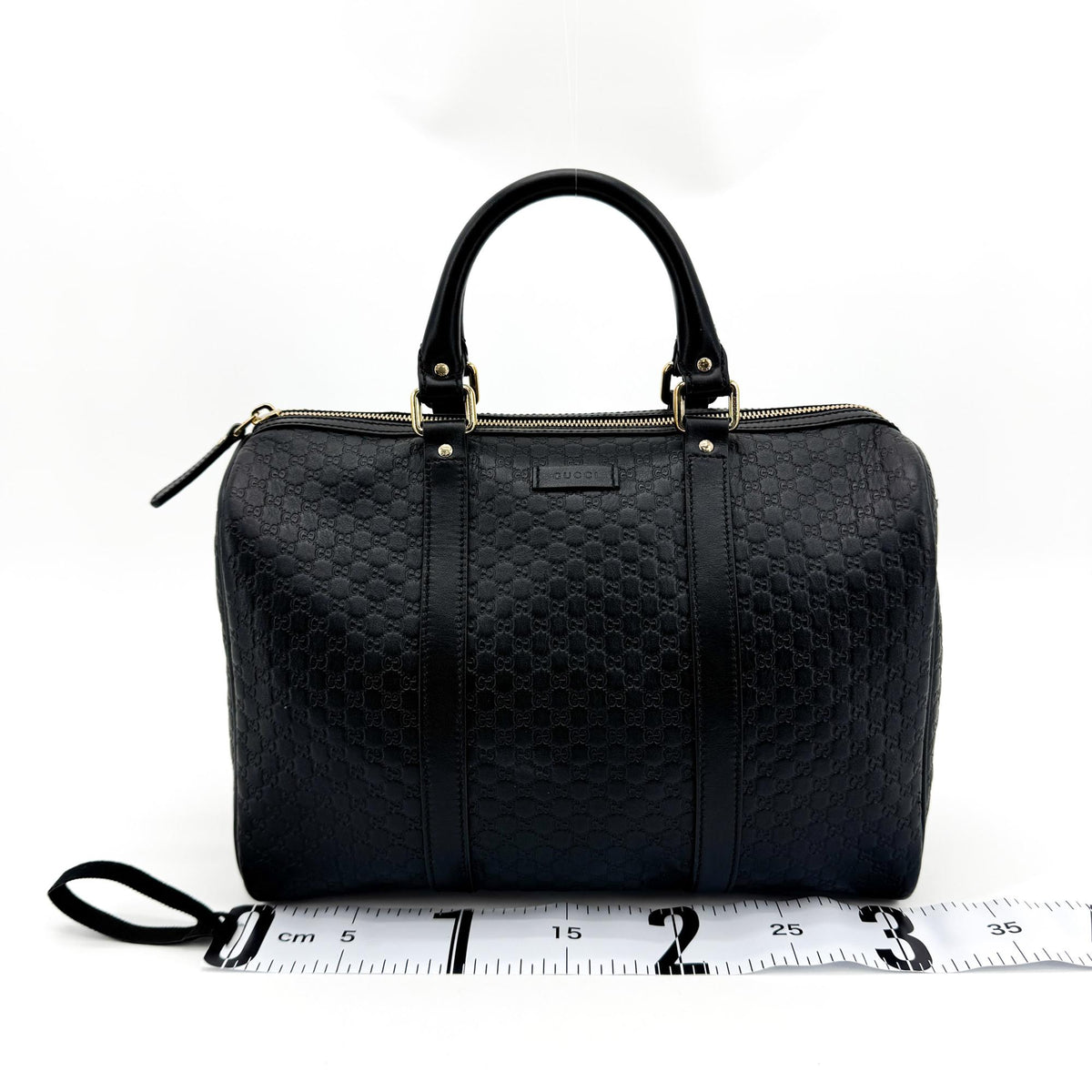Gucci Joy Boston Microguccissima Leather Black Leather Handbag (Pre-Owned)