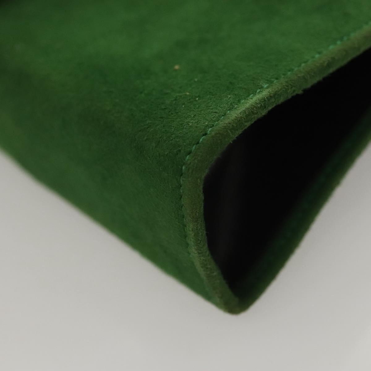 Celine Circle Logo Suede Green Suede Clutche & Pouche Bag (Pre-Owned)