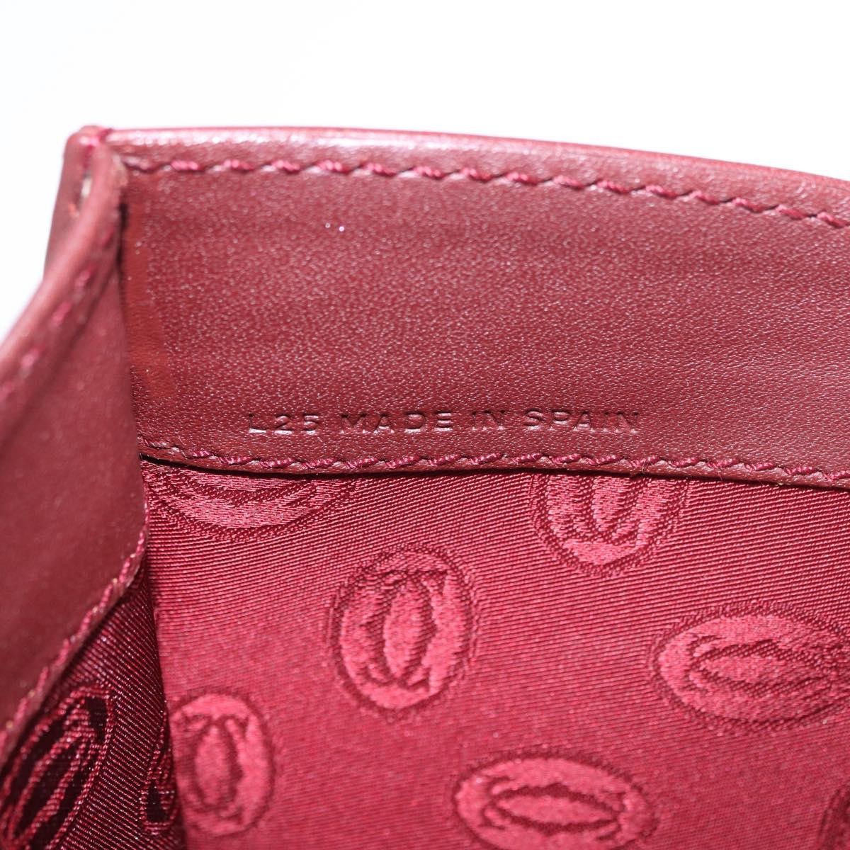 Cartier Must De Cartier Clutch Leather Burgundy Leather Clutche & Pouche Bag (Pre-Owned)