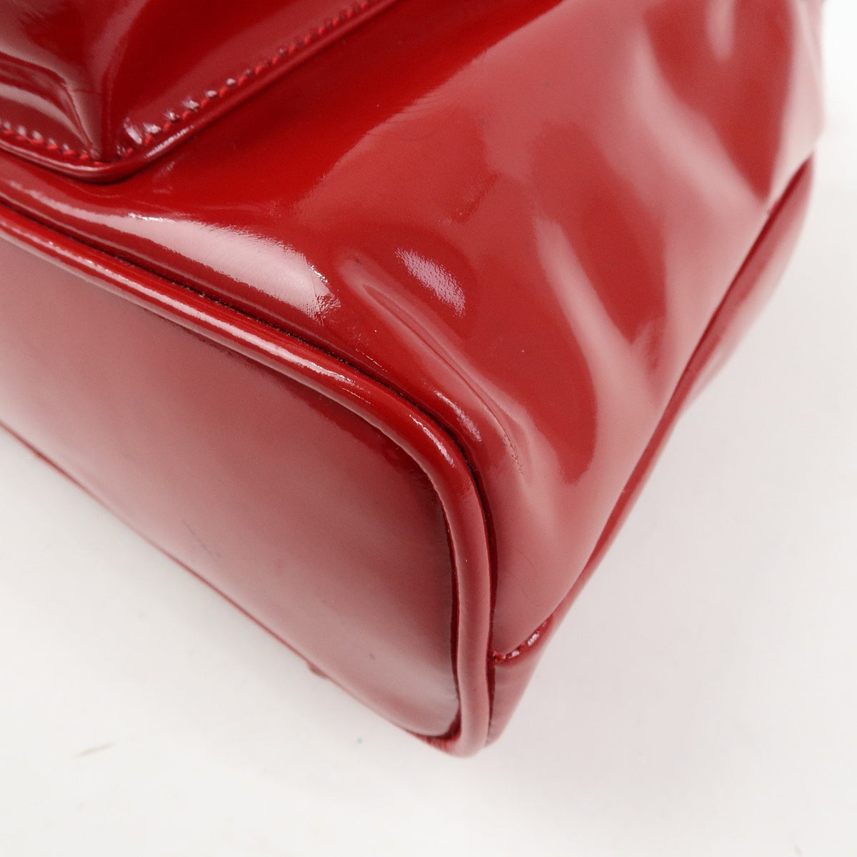 Gucci Vintage Bamboo Patent Red Patent_Leather Backpack Bag (Pre-Owned)