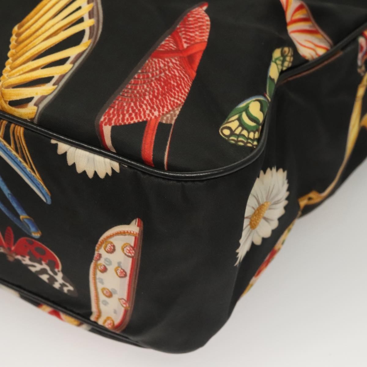 Salvatore Ferragamo Vintage Canvas Black Canvas Tote Bag Bag (Pre-Owned)