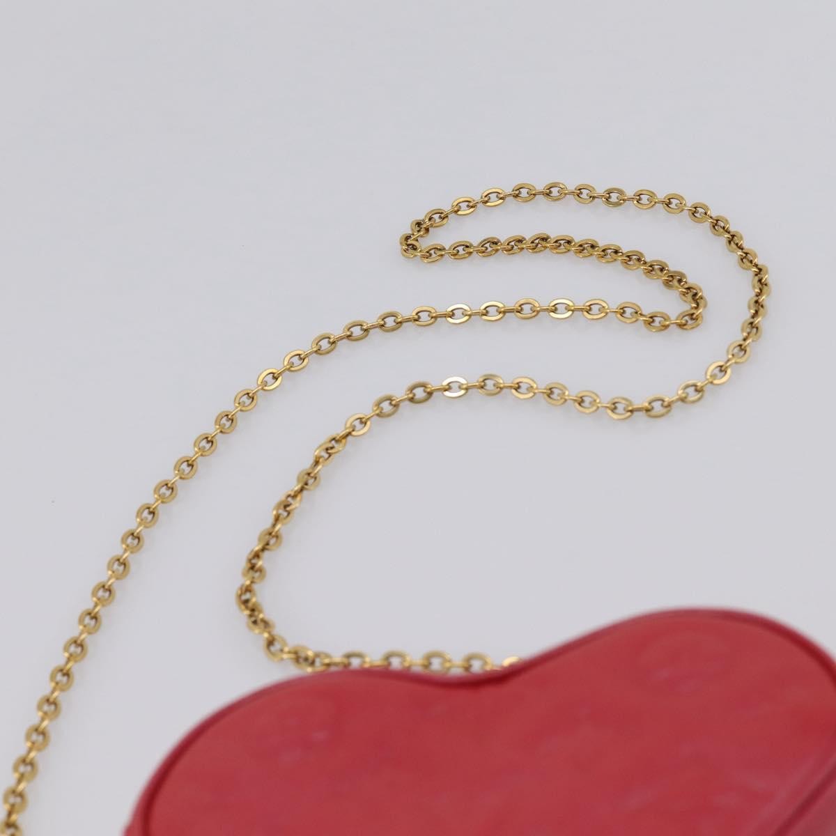 Louis Vuitton Coeur Heart On Chain Monogram Embossed Lambskin Red Leather Clutche & Pouche Bag (Pre-Owned)