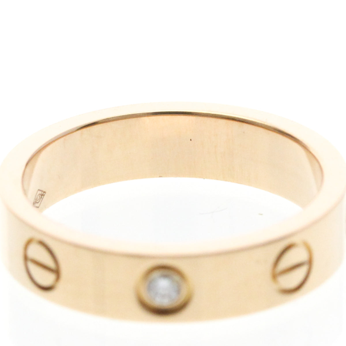 Cartier Love Wedding Band 1 Diamond 18K Rose Gold With Diamond Gold Pink_Gold Ring Jewelry (Pre-Owned)