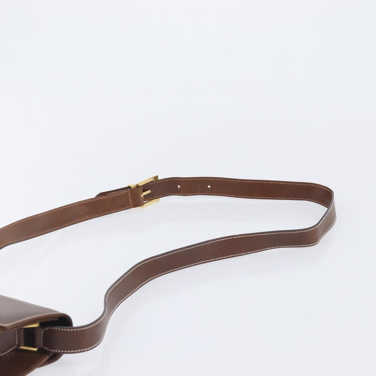 Salvatore Ferragamo Shoulder Bag Leather Brown Leather Shoulder Bag Bag (Pre-Owned)