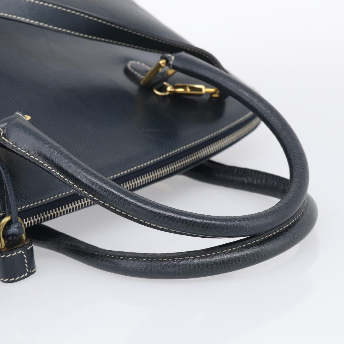 Salvatore Ferragamo Top Handle Leather Navy Leather Crossbody Bag Bag (Pre-Owned)