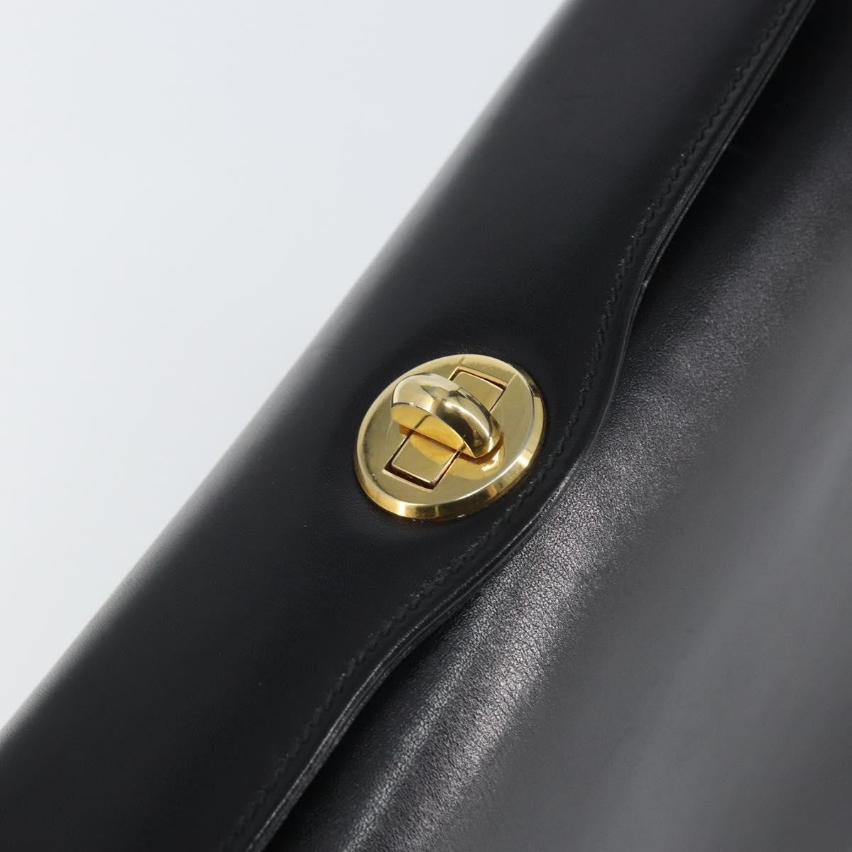 Gucci Vintage Leather Black Leather Handbag (Pre-Owned)