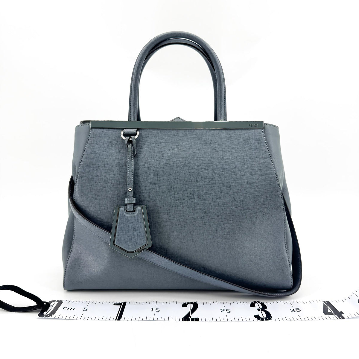 Fendi 2Jours Leather Blue Leather Handbag (Pre-Owned)