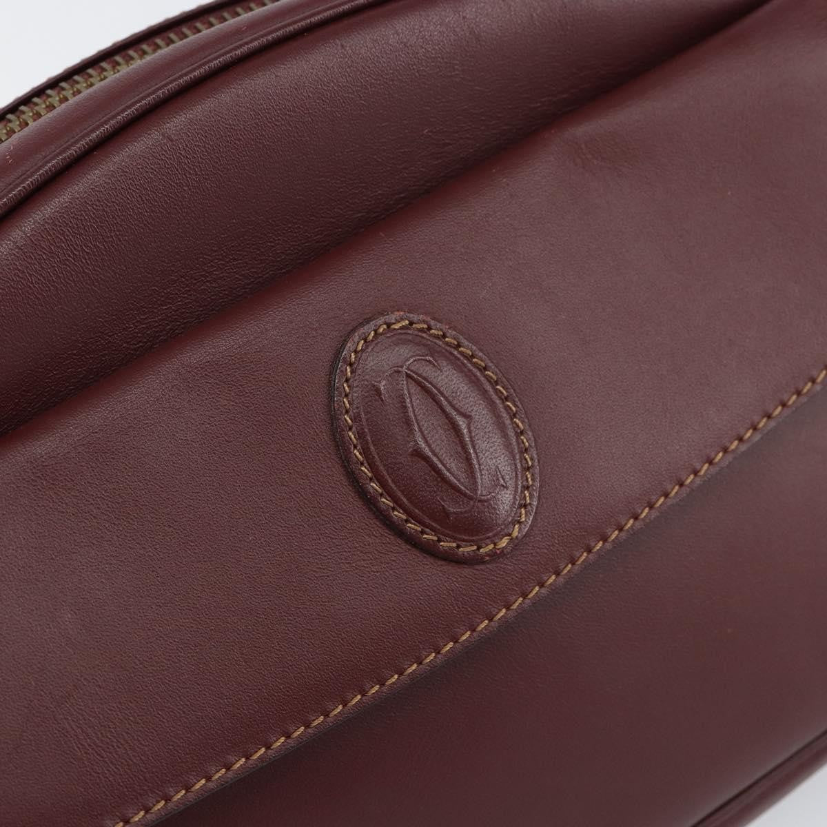 Cartier Must De Cartier Leather Burgundy Leather Shoulder Bag Bag (Pre-Owned)