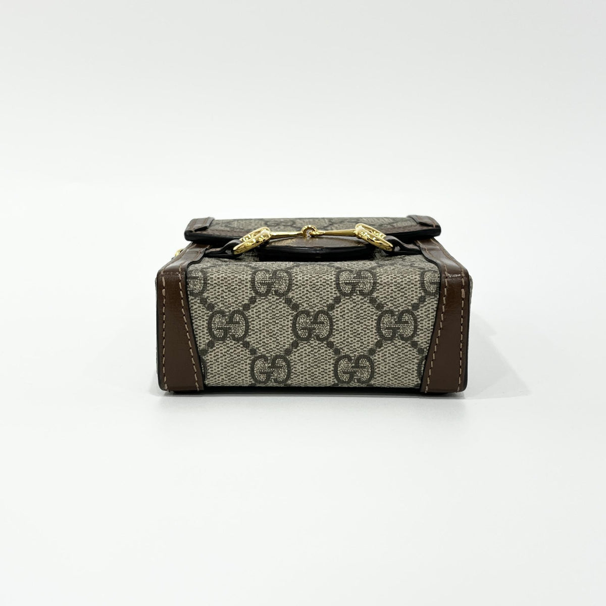 Gucci Horsebit 1955 Gg Coated Canvas With Leather Brown Canvas Crossbody Bag Bag (Pre-Owned)