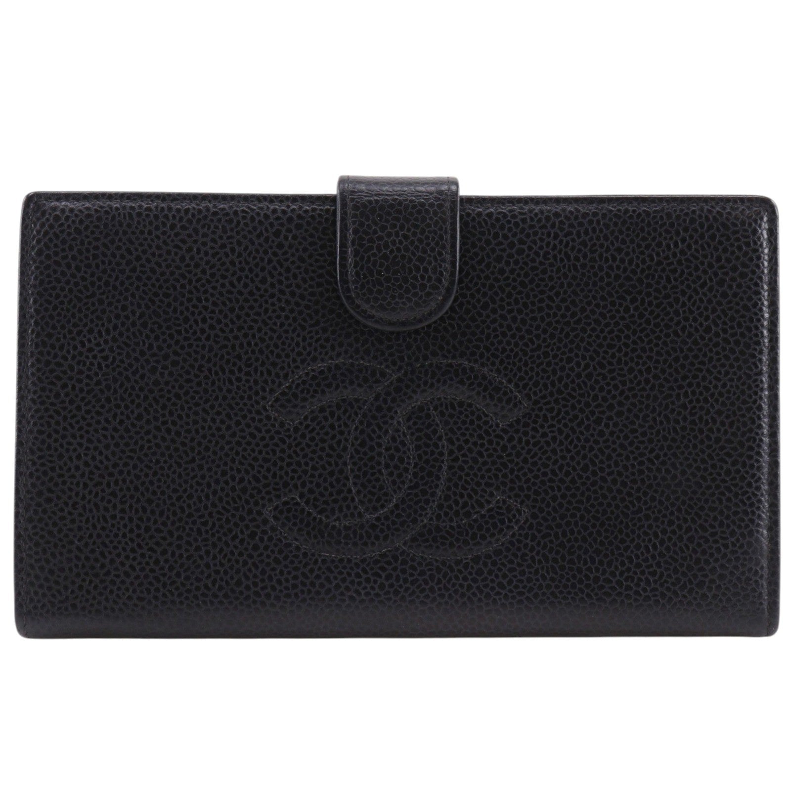 Chanel Timeless Cc French Caviar Black Leather Wallets Accessory (Pre-Owned)