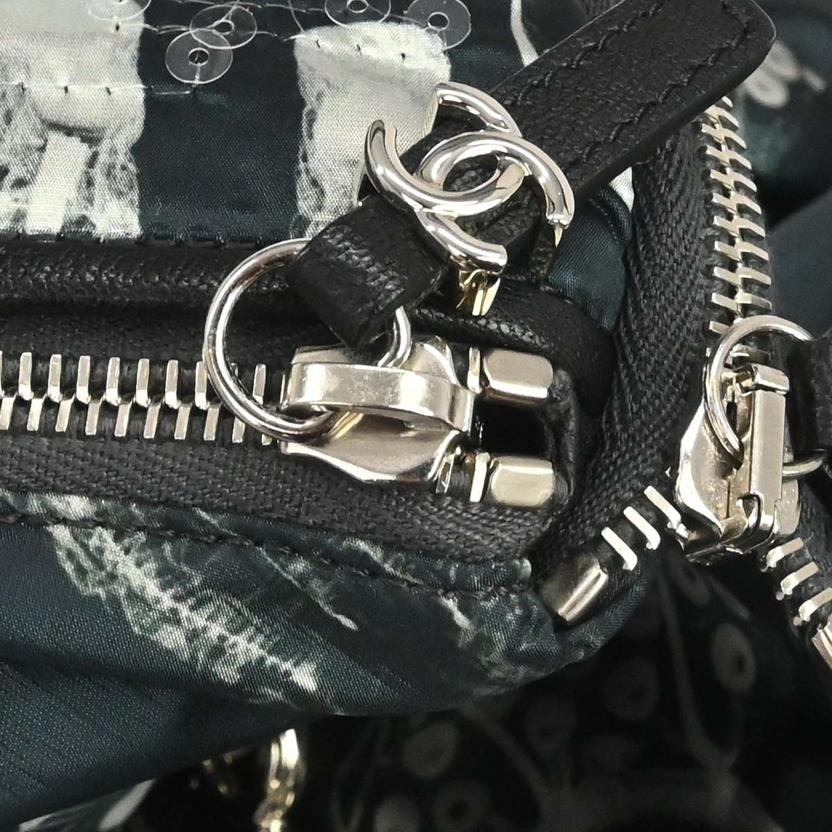 Chanel Astronaut Essentials Sequin Embellished Printed Nylon Navy Nylon Backpack Bag (Pre-Owned)