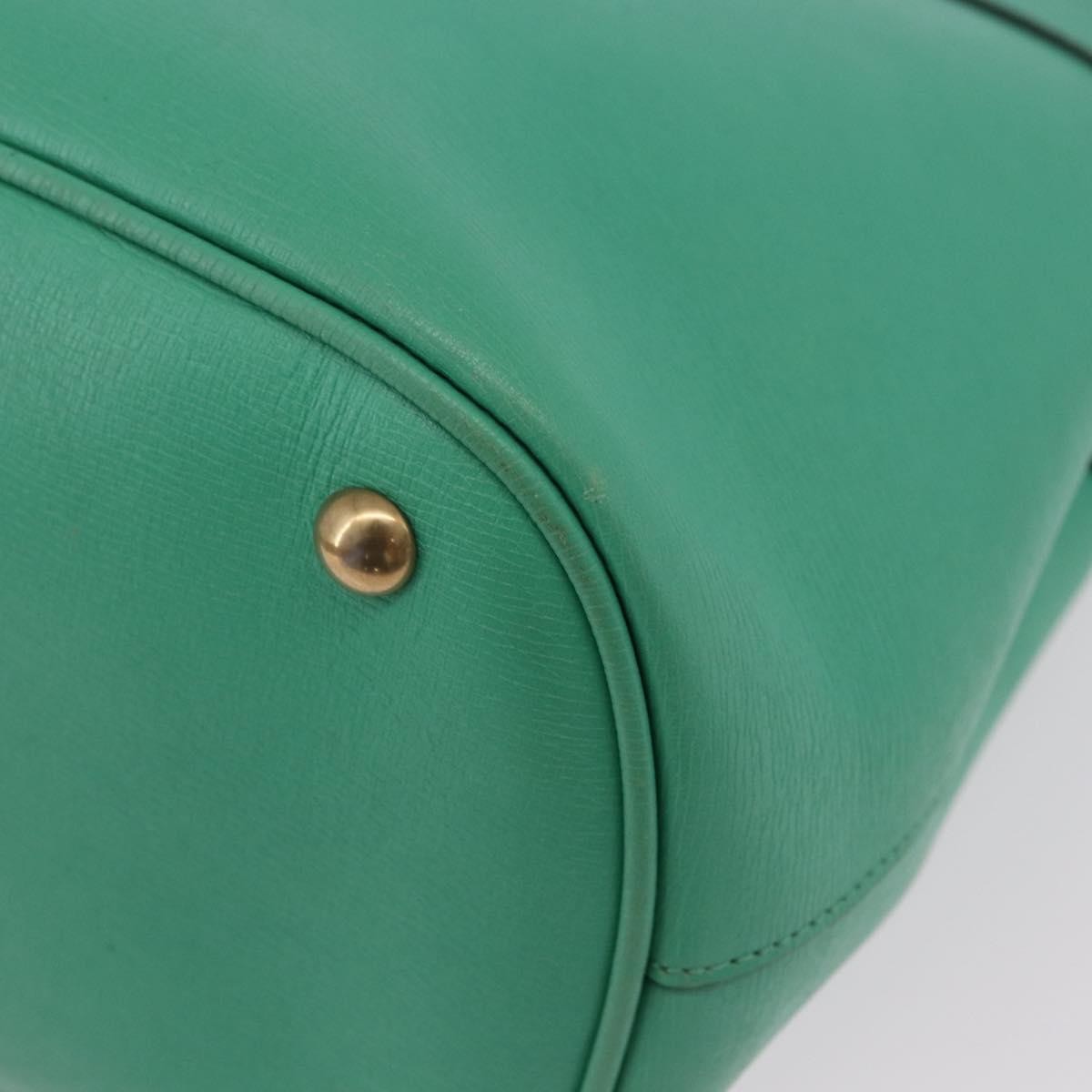 Gucci Bright Bit Convertible Leather Green Leather Tote Bag Bag (Pre-Owned)