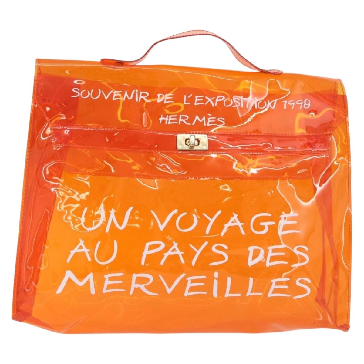 Hermes Kelly Souvenir Vinyl Orange Plastic Handbag (Pre-Owned)