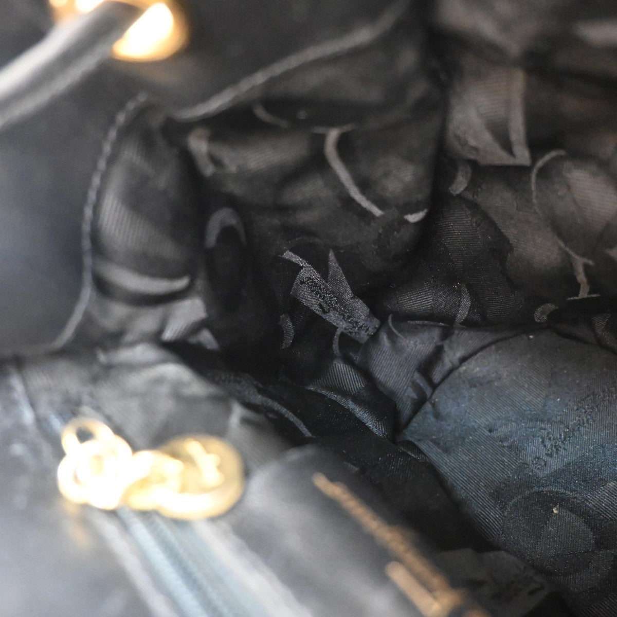 Salvatore Ferragamo Vala Canvas Black Canvas Backpack Bag (Pre-Owned)