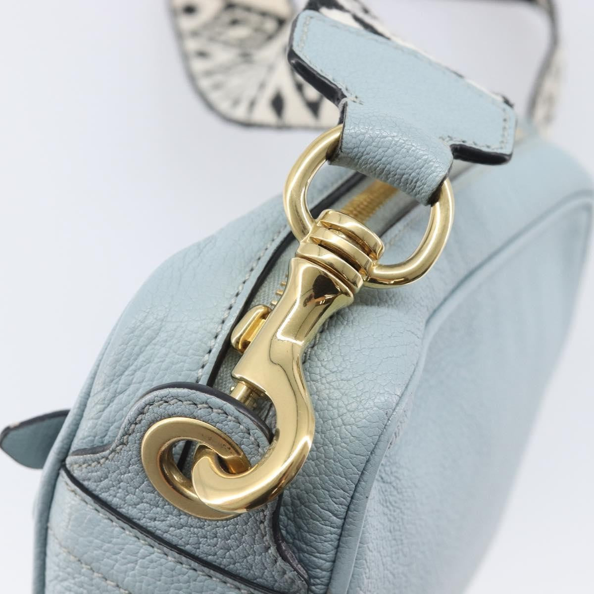 Miu Miu Madras Zip Pocket Leather Blue Leather Crossbody Bag Bag (Pre-Owned)