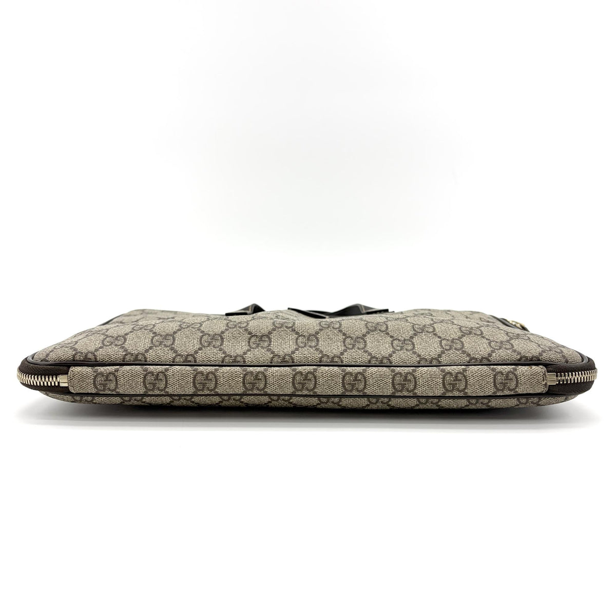 Gucci Laptop Gg Coated Canvas Brown Canvas Handbag (Pre-Owned)
