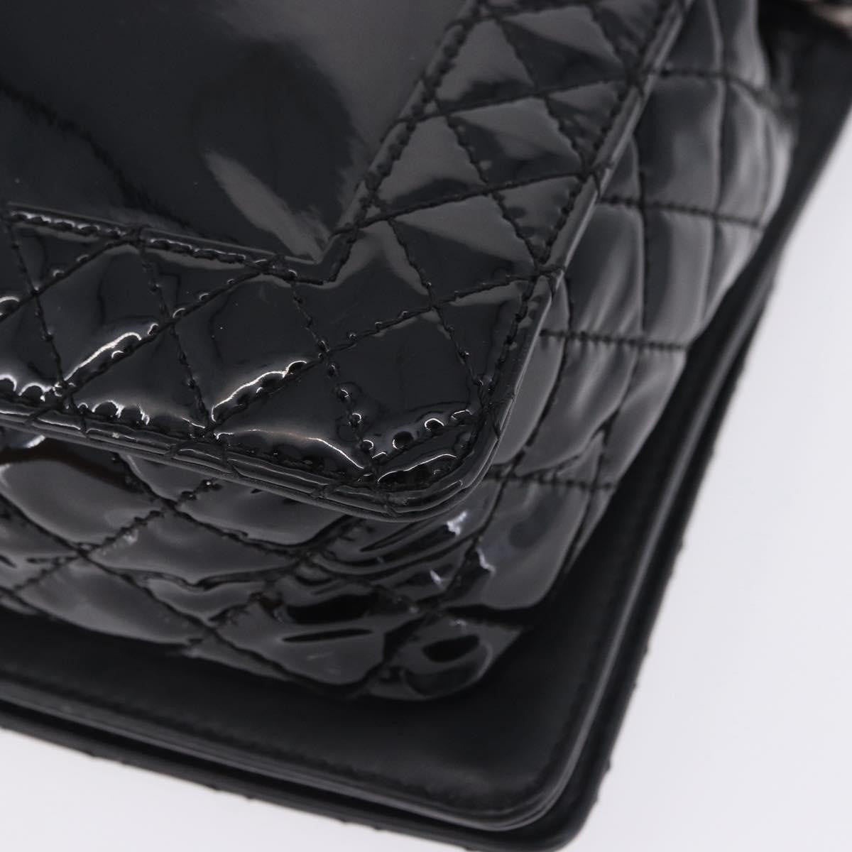 Chanel Reverso Boy Flap Patent Black Patent_Leather Shoulder Bag Bag (Pre-Owned)