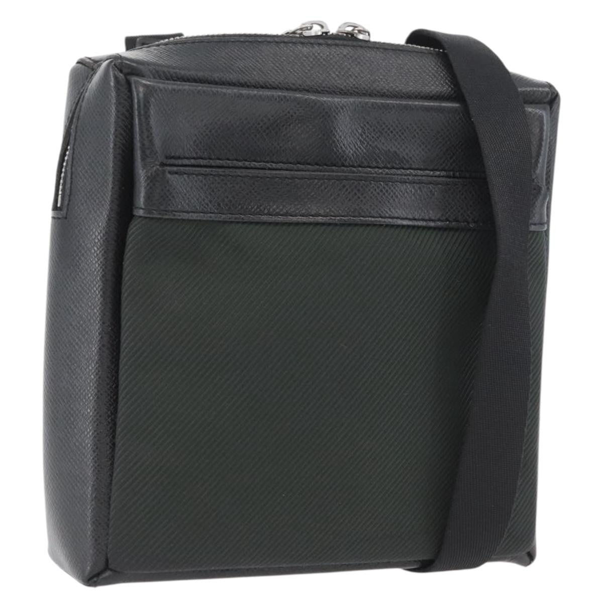 Louis Vuitton Sayan Messenger Taiga Leather And Canvas Black Leather Shoulder Bag Bag (Pre-Owned)