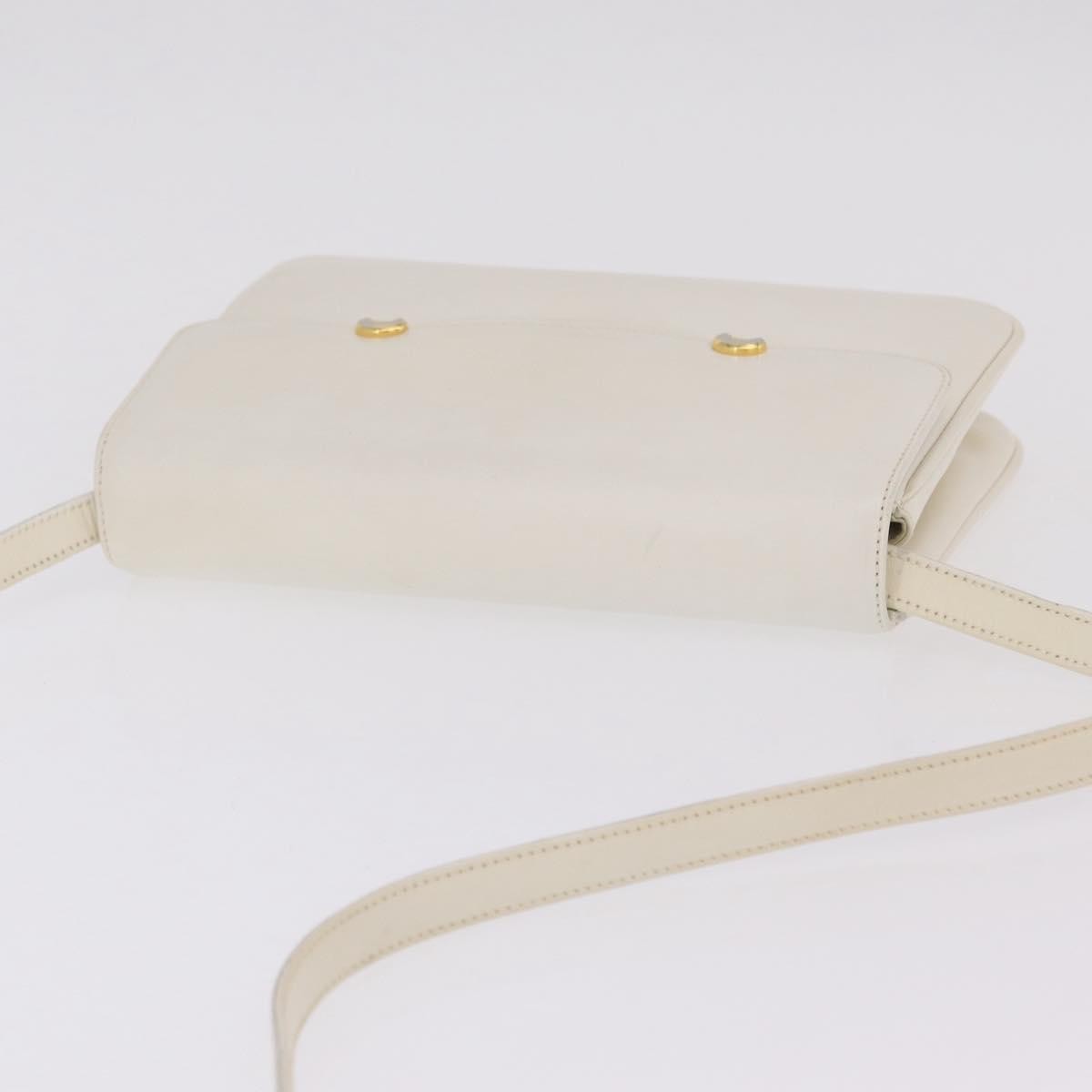 Gucci Shoulder Leather White Leather Shoulder Bag Bag (Pre-Owned)
