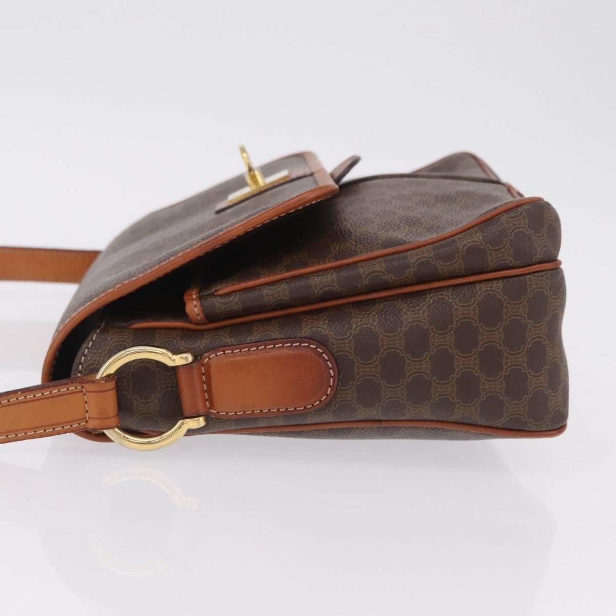 Celine Macadam Shoulder Canvas Brown Canvas Crossbody Bag Bag (Pre-Owned)